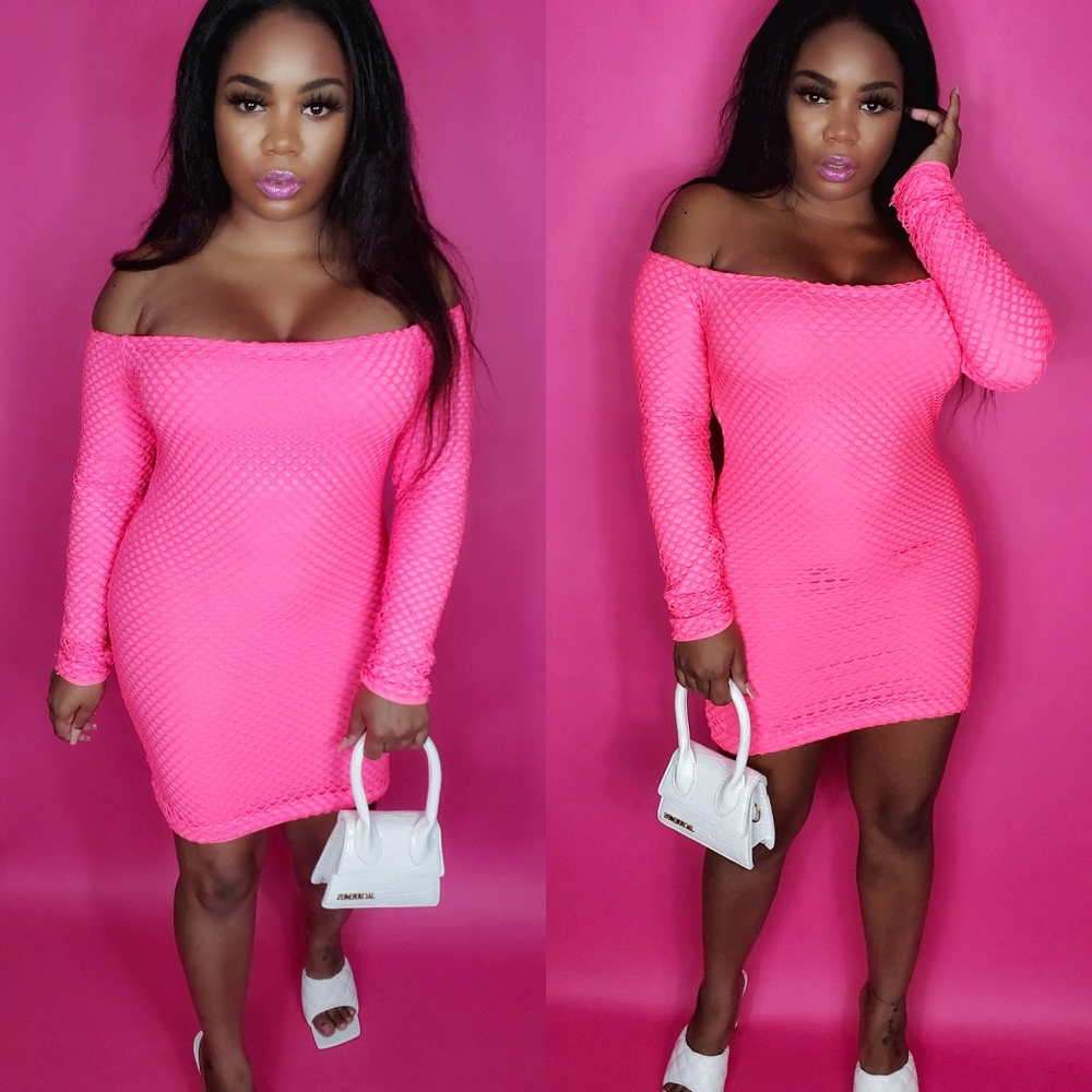 "Itz Barbie B****" Mesh mini dress